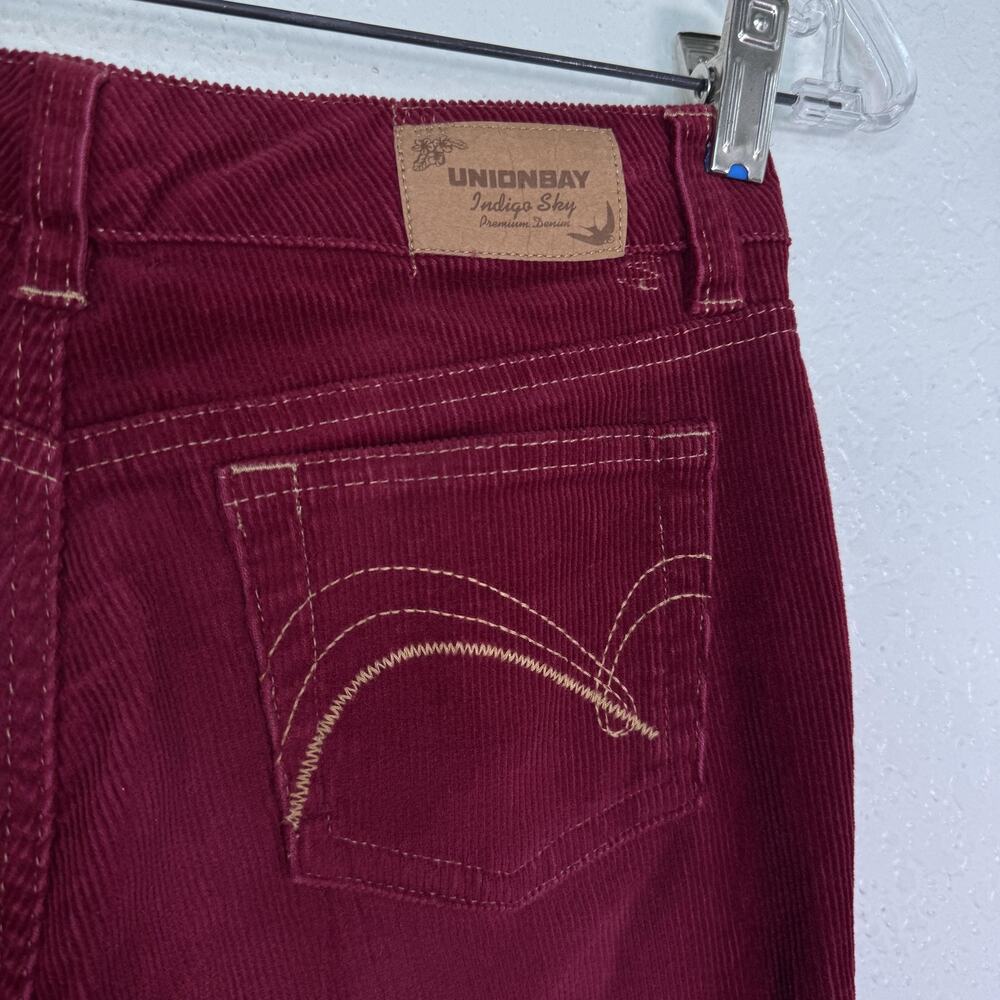 Union Bay Jeans Girls 12 Corduroy Bootcut Flare Red 27 Vintage Y2K Juniors NEW - Picture 7 of 11